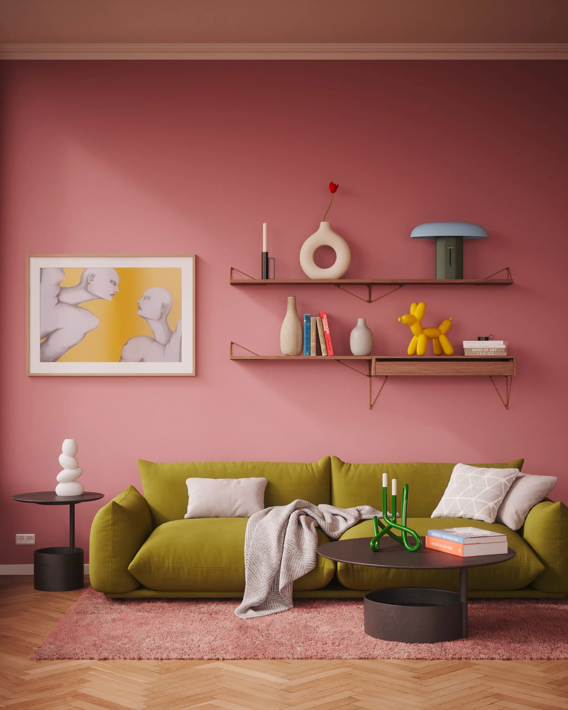 Mensola Pythagoras grande, noce Maze