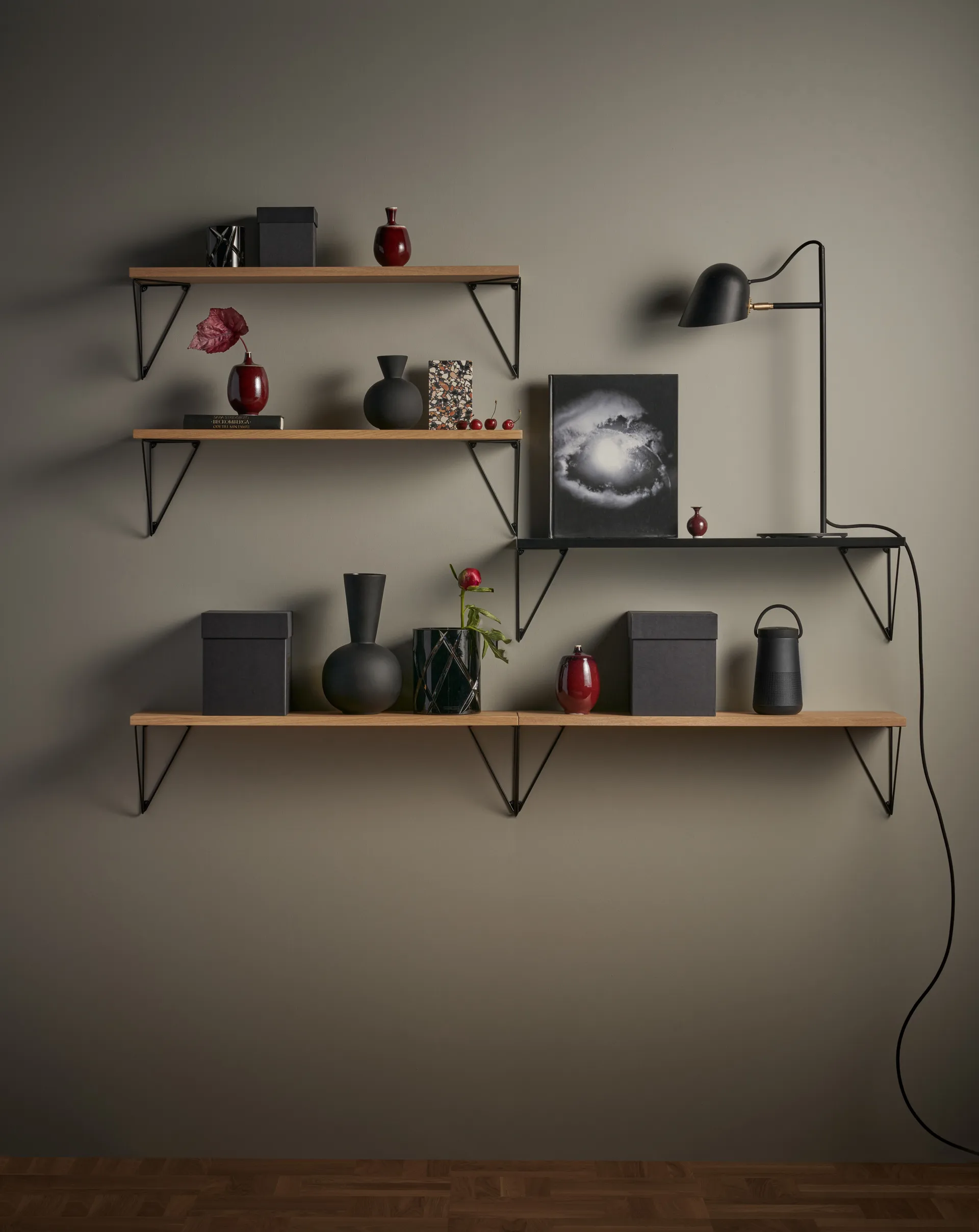 Mensola Pythagoras grande, rovere Maze