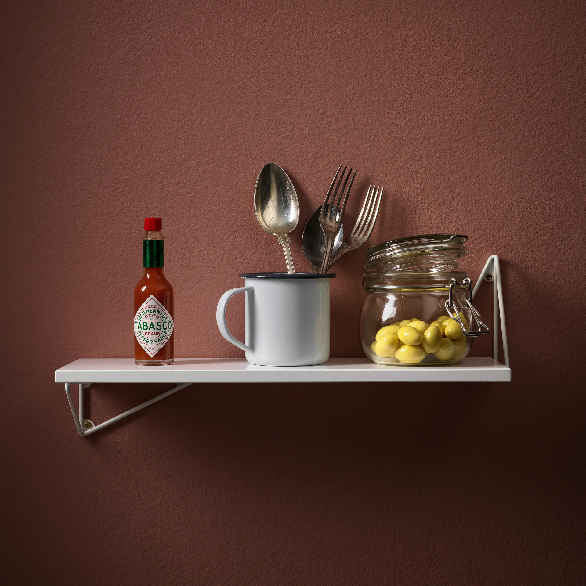 Mensola Pythagoras XS, bianco Maze