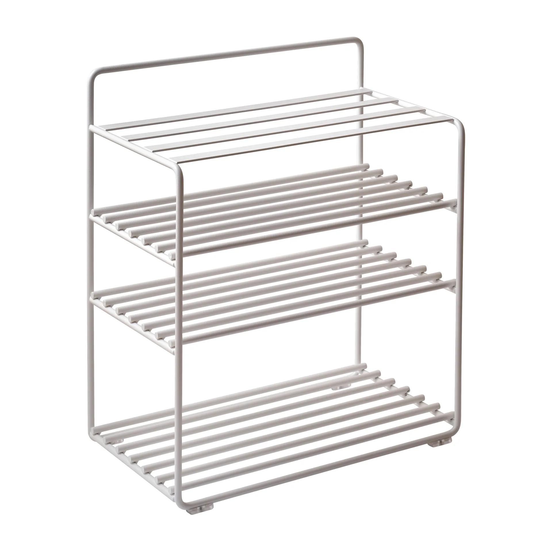 Mensola-sgabello Lower East Seat 50x28x58 cm, Bianco, pelle cognac Maze