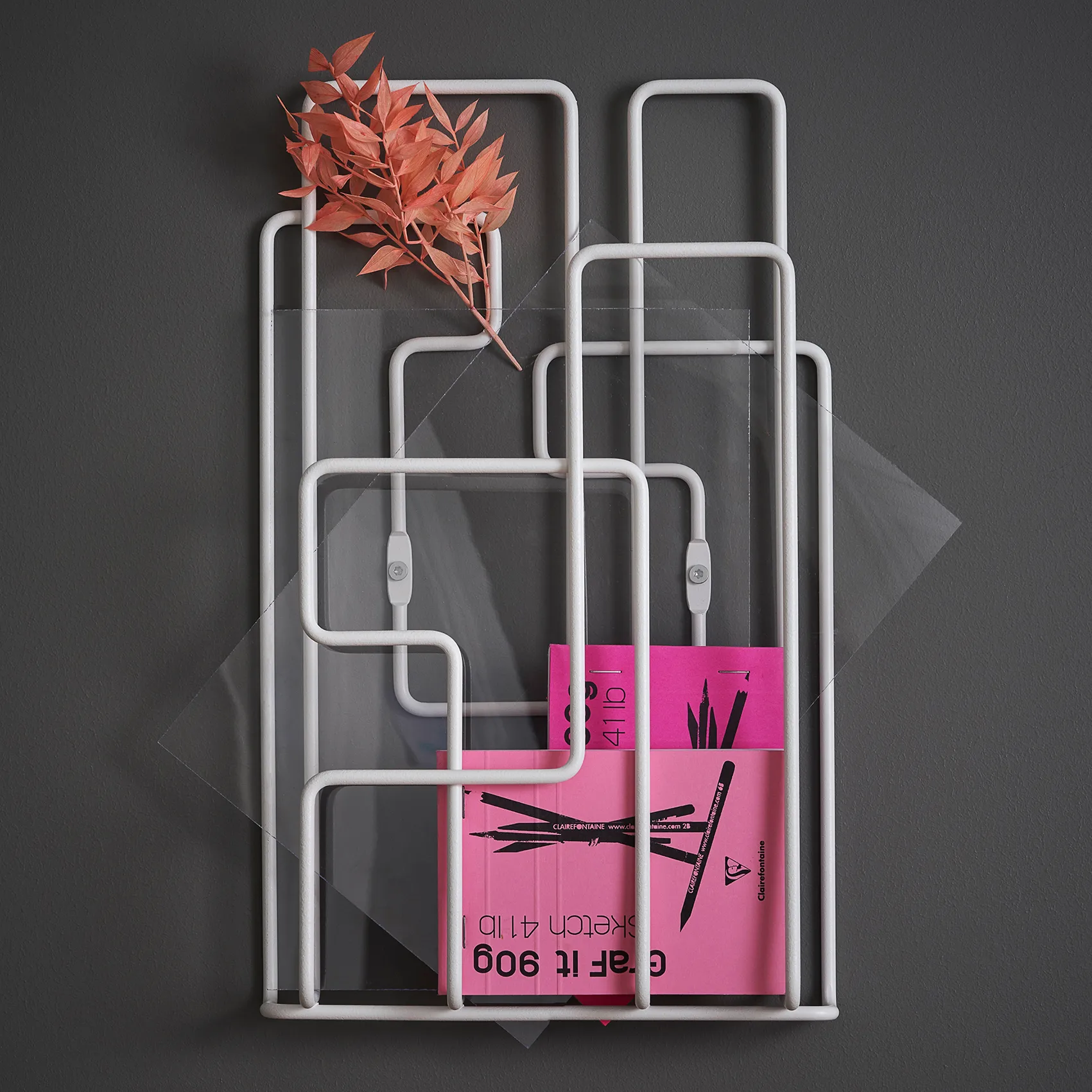 Portariviste Little Saturday, bianco Maze