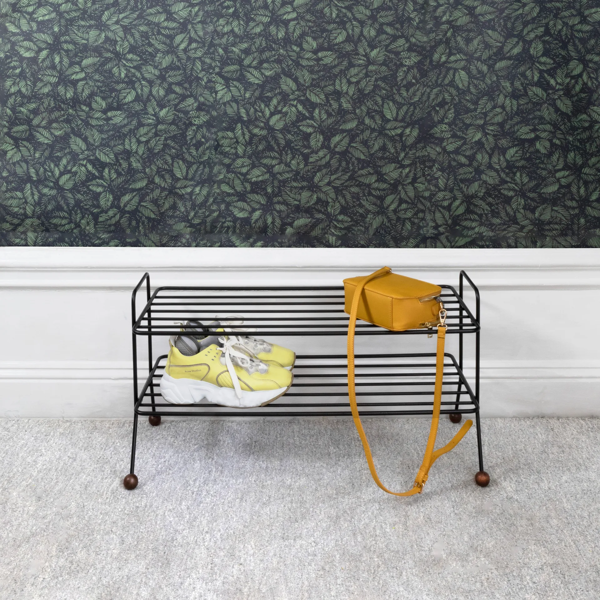 Scarpiera Bill, nero-marrone scuro Maze