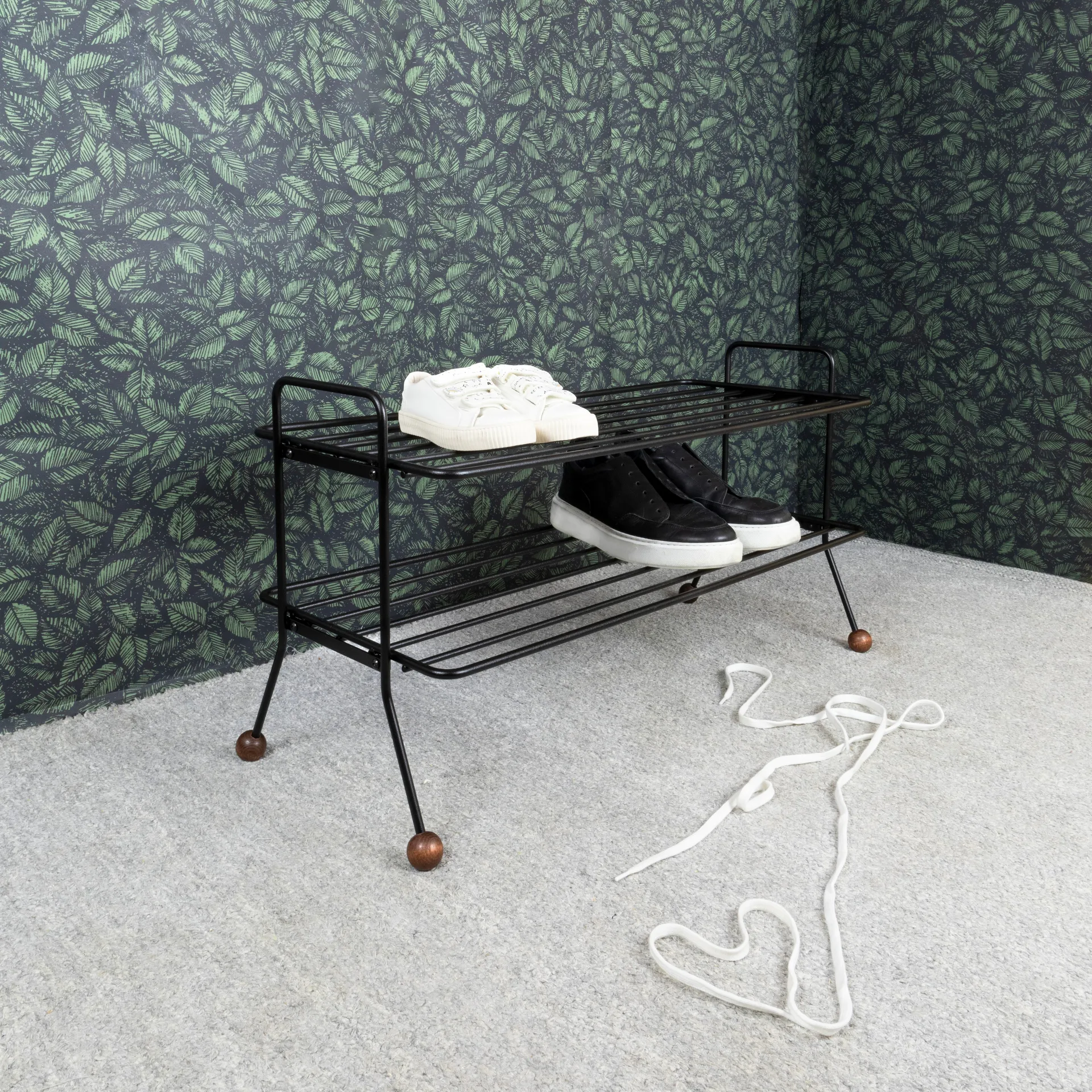 Scarpiera Bill, nero-marrone scuro Maze