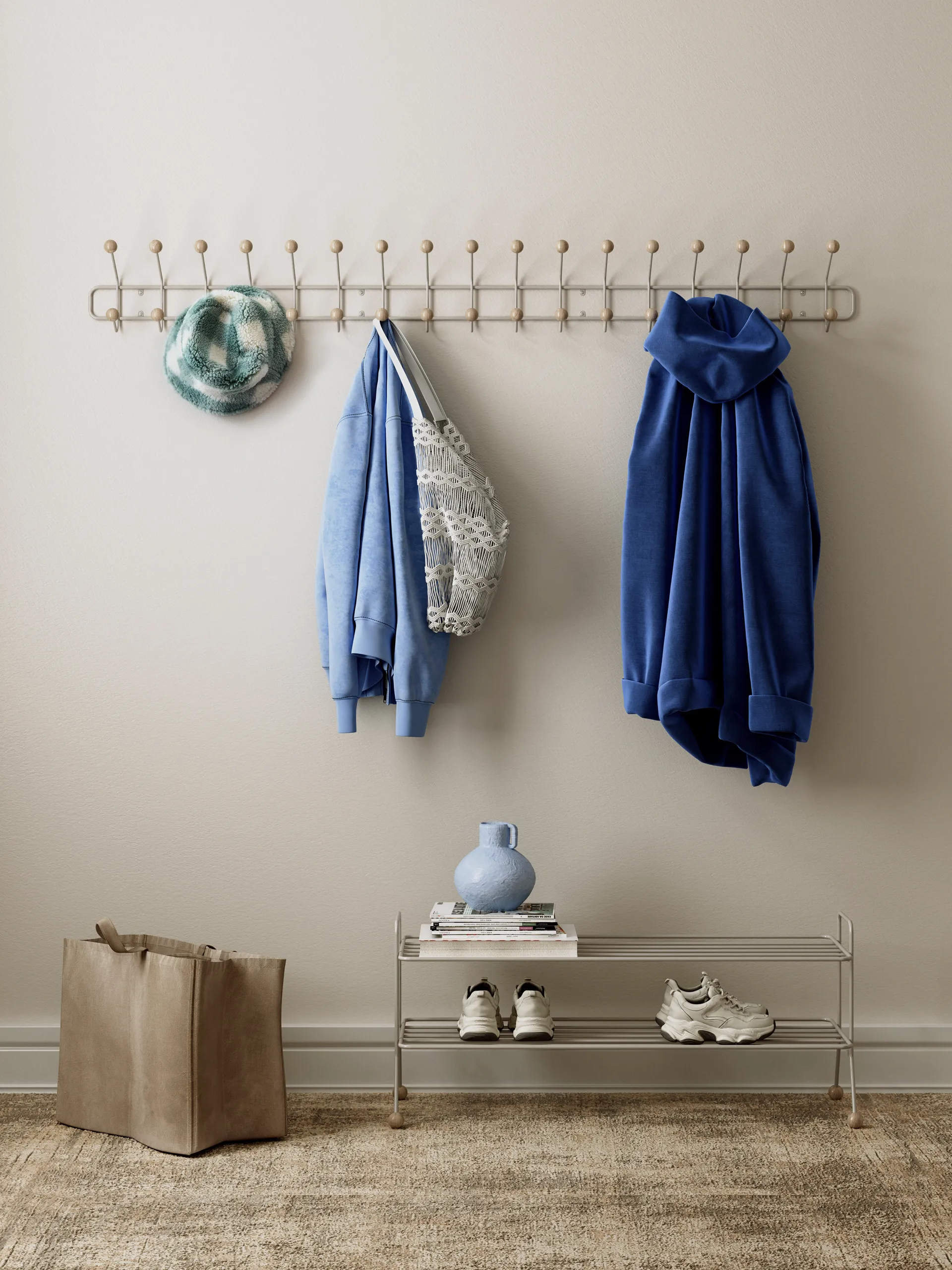 Scarpiera Bill Shoe Shelf L, Greige Maze