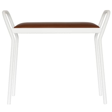 Sgabello Around - Bianco con cuoio vintage color cognac - Maze