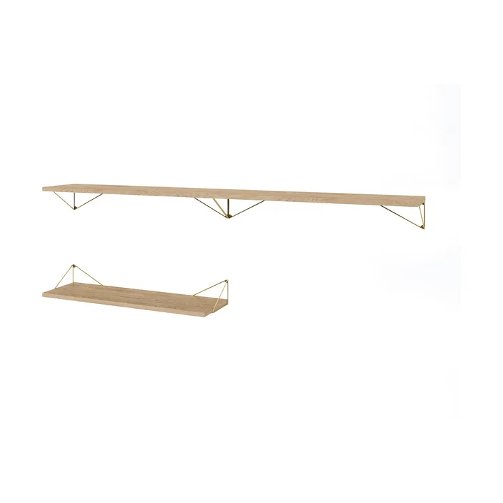 Sistema di scaffalature Pythagoras Bundle A rovere-ottone - Maze