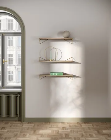 Sistema di scaffalature Pythagoras Bundle A rovere-ottone - Maze