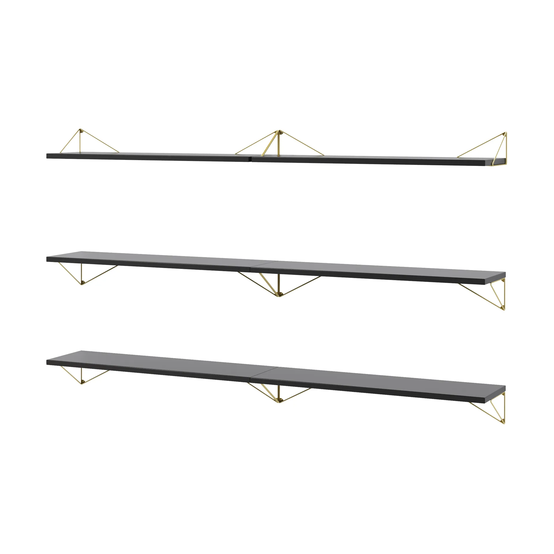 Sistema di scaffalature Pythagoras Bundle B nero-ottone,  Maze