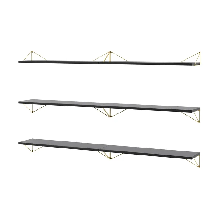 Sistema di scaffalature Pythagoras Bundle B nero-ottone - Maze