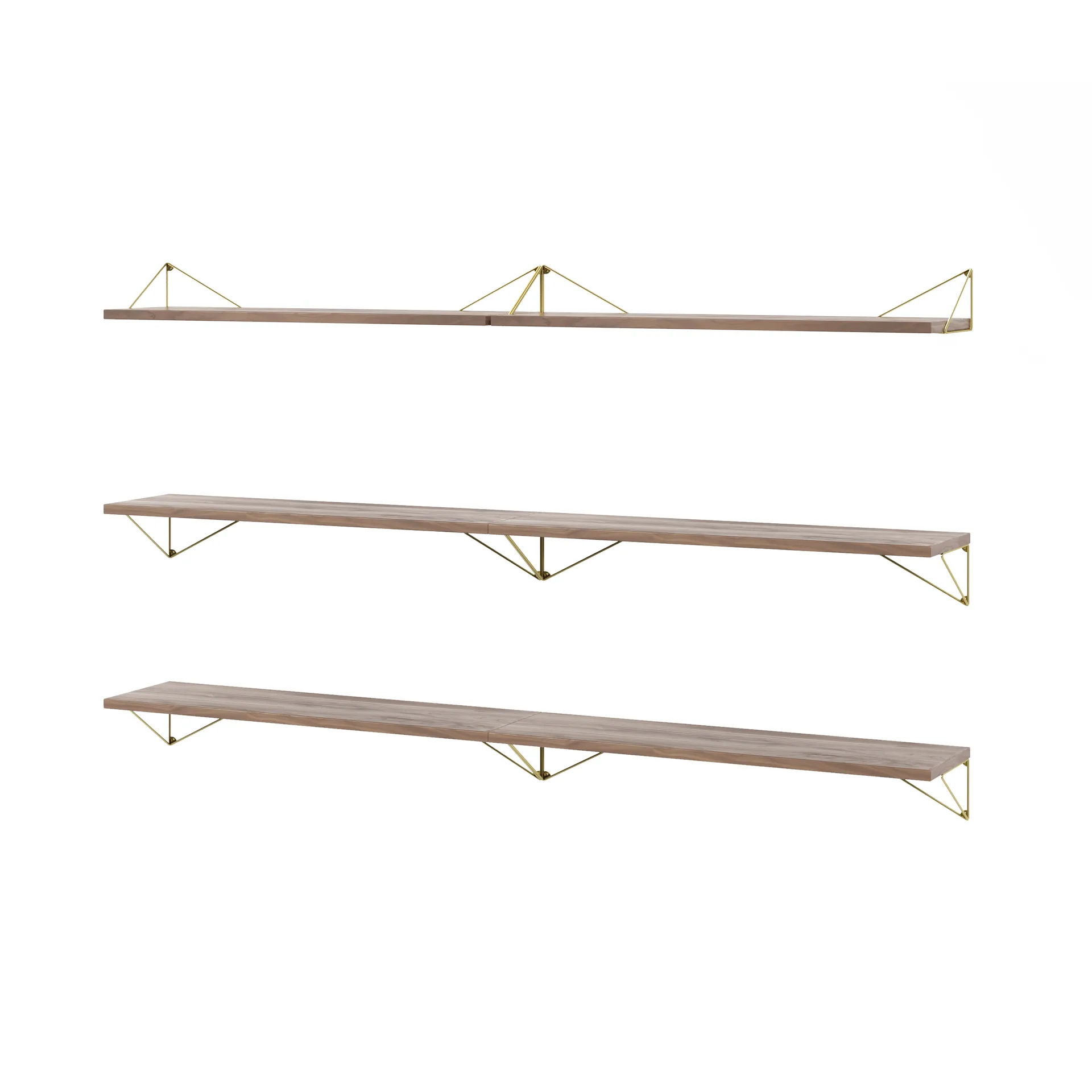 Sistema di scaffalature Pythagoras Bundle B noce-ottone,  Maze
