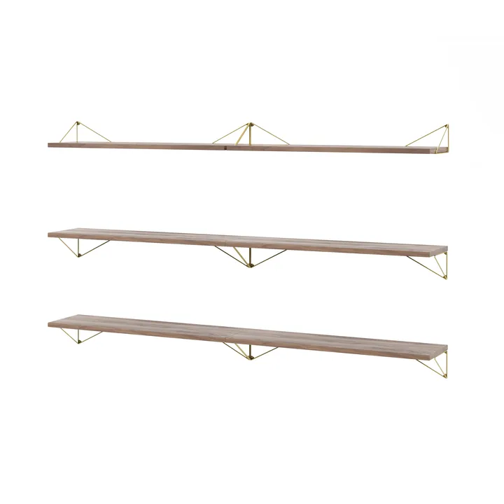 Sistema di scaffalature Pythagoras Bundle B noce-ottone - Maze