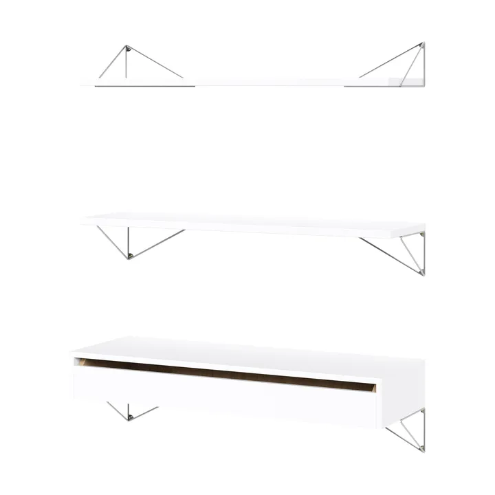 Sistema di scaffalature Pythagoras Bundle C bianco-cromo - Maze