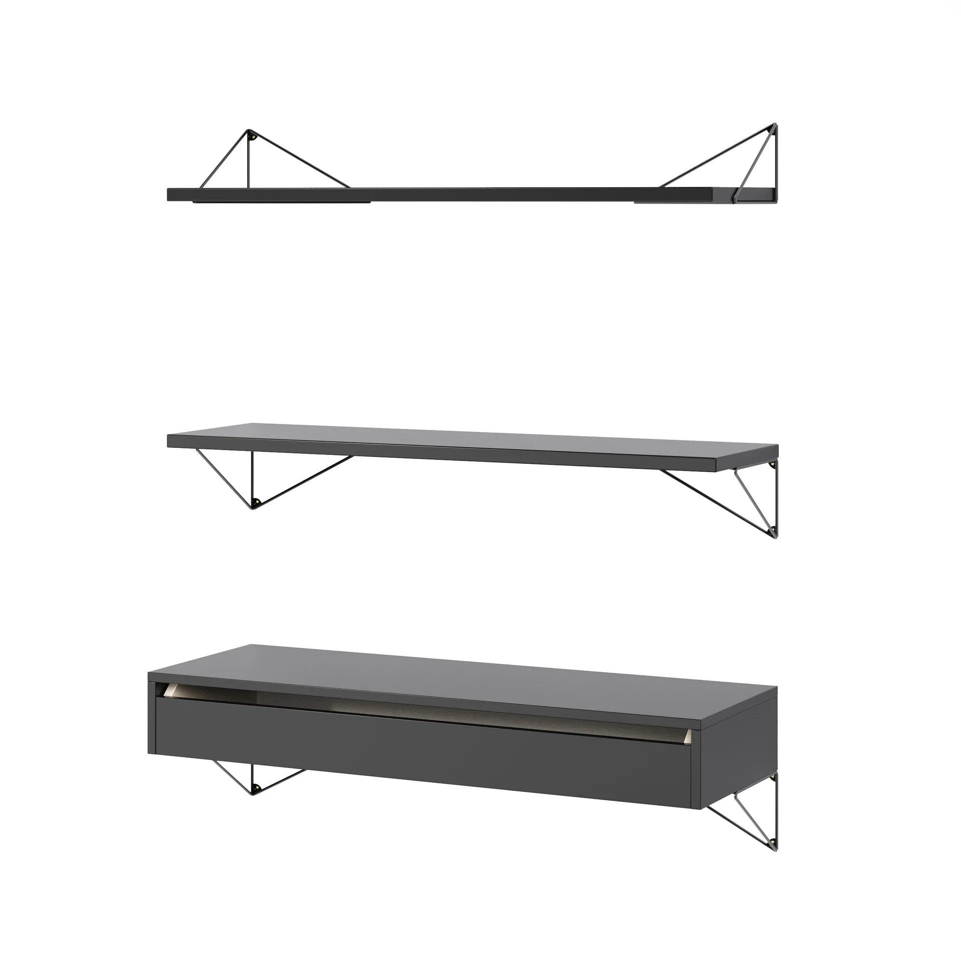 Sistema di scaffalature Pythagoras Bundle C nero-nero,  Maze