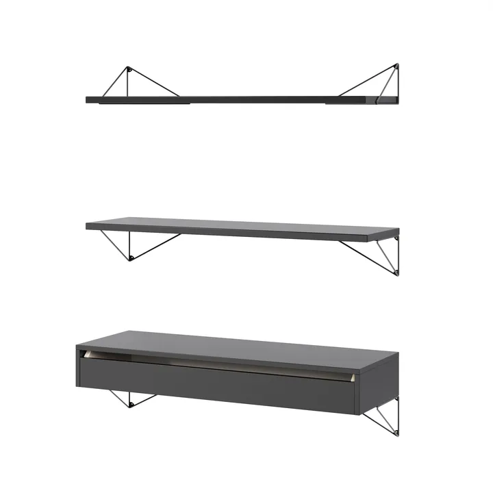 Sistema di scaffalature Pythagoras Bundle C nero-nero - Maze