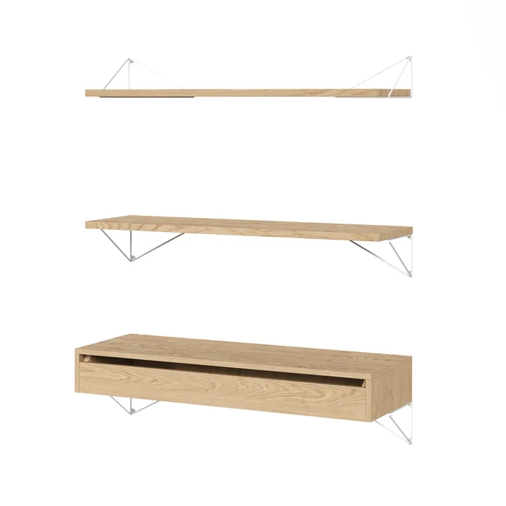 Sistema di scaffalature Pythagoras Bundle C rovere-bianco - Maze