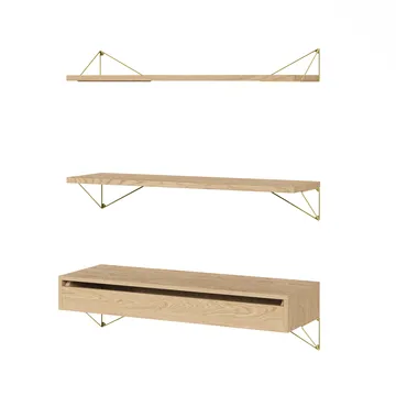 Sistema di scaffalature Pythagoras Bundle C rovere-ottone - Maze