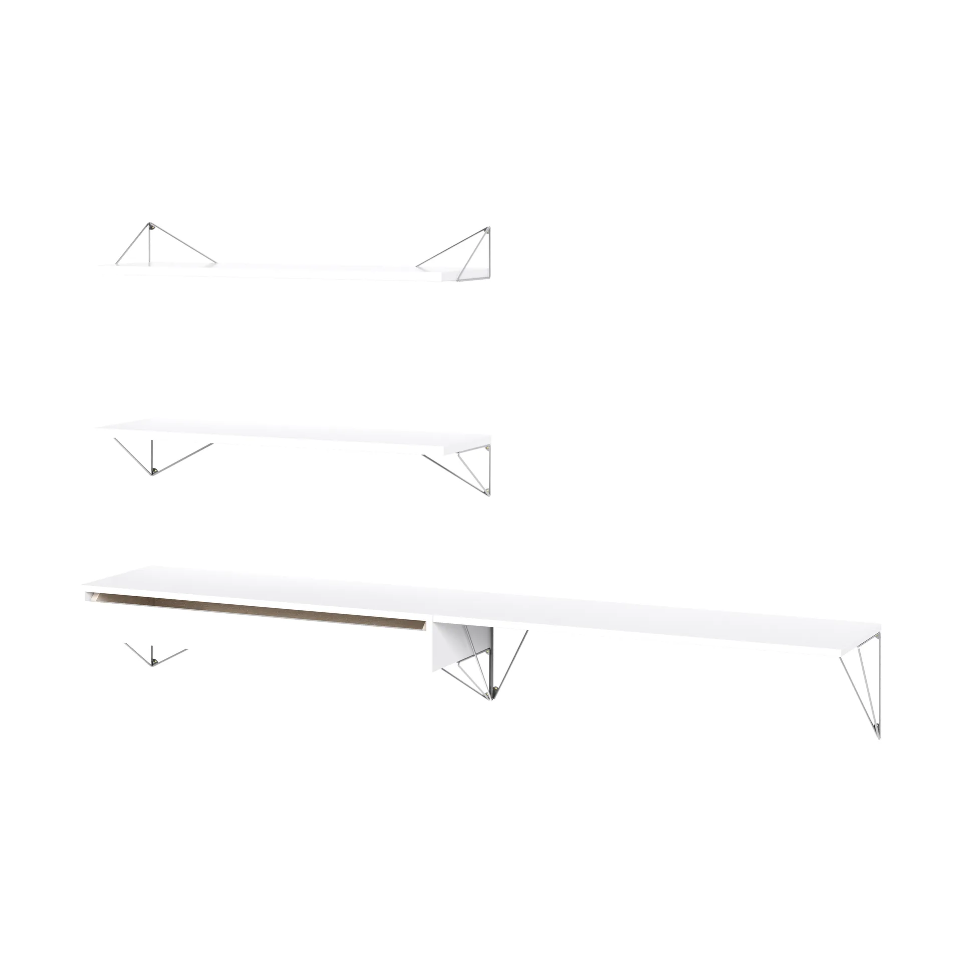 Sistema di scaffalature Pythagoras Bundle D bianco-cromo Maze