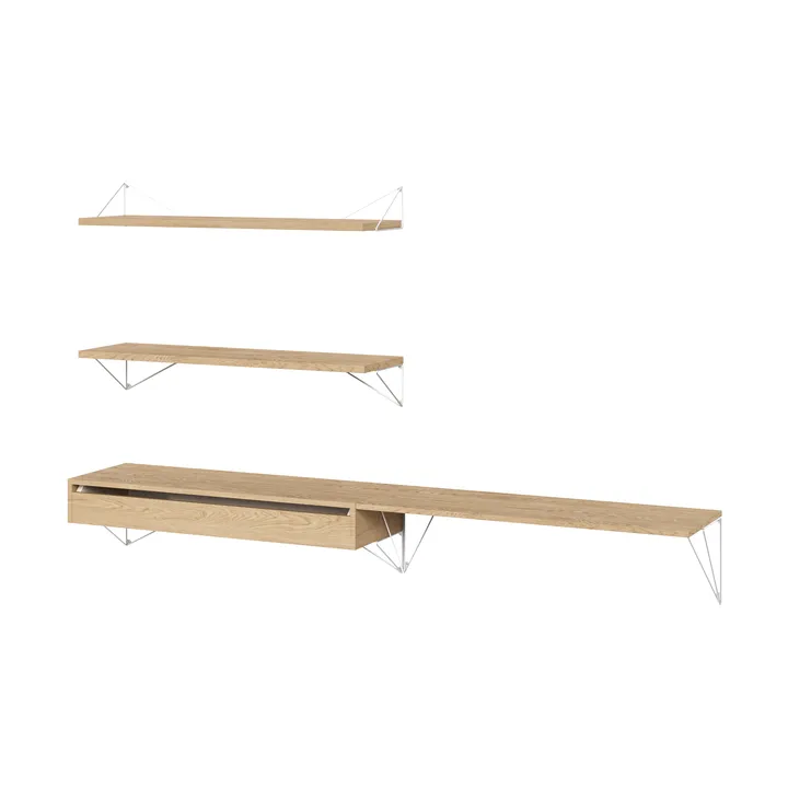 Sistema di scaffalature Pythagoras Bundle D rovere-bianco - Maze