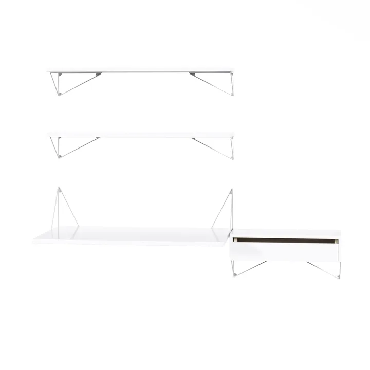 Sistema di scaffalature Pythagoras Bundle E bianco-bianco - Maze