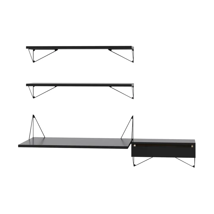 Sistema di scaffalature Pythagoras Bundle E nero-nero - Maze