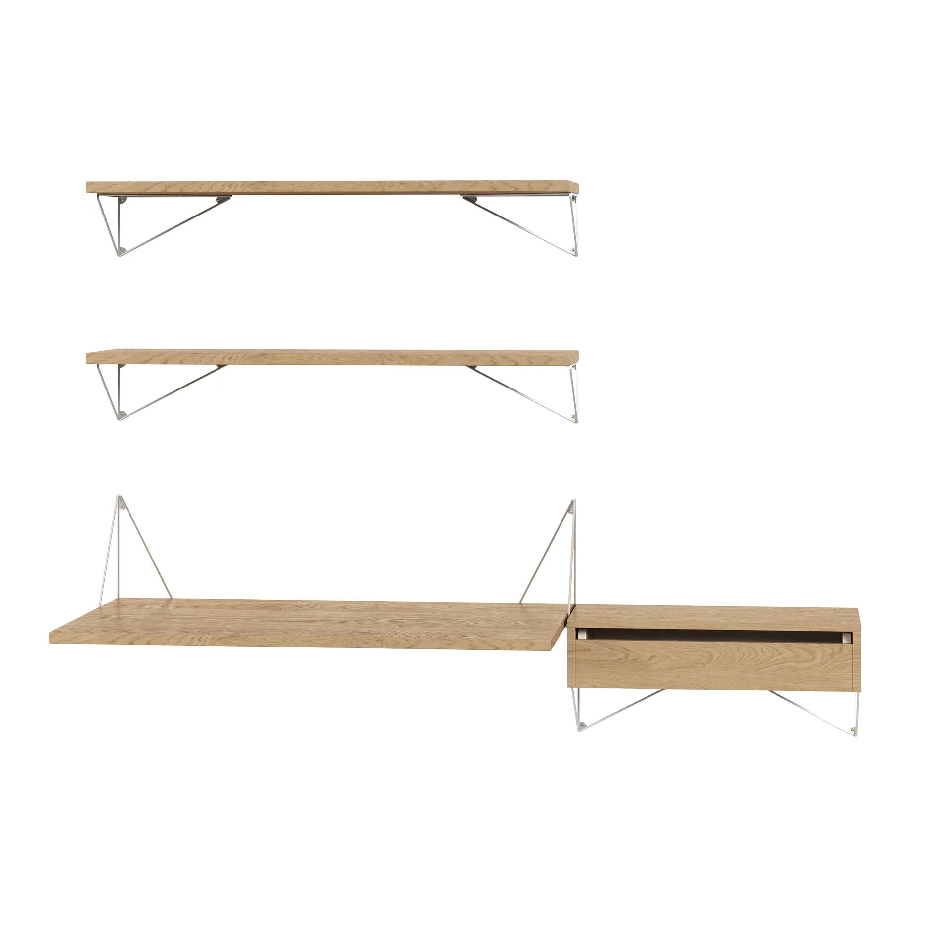 Sistema di scaffalature Pythagoras Bundle E rovere-bianco Maze