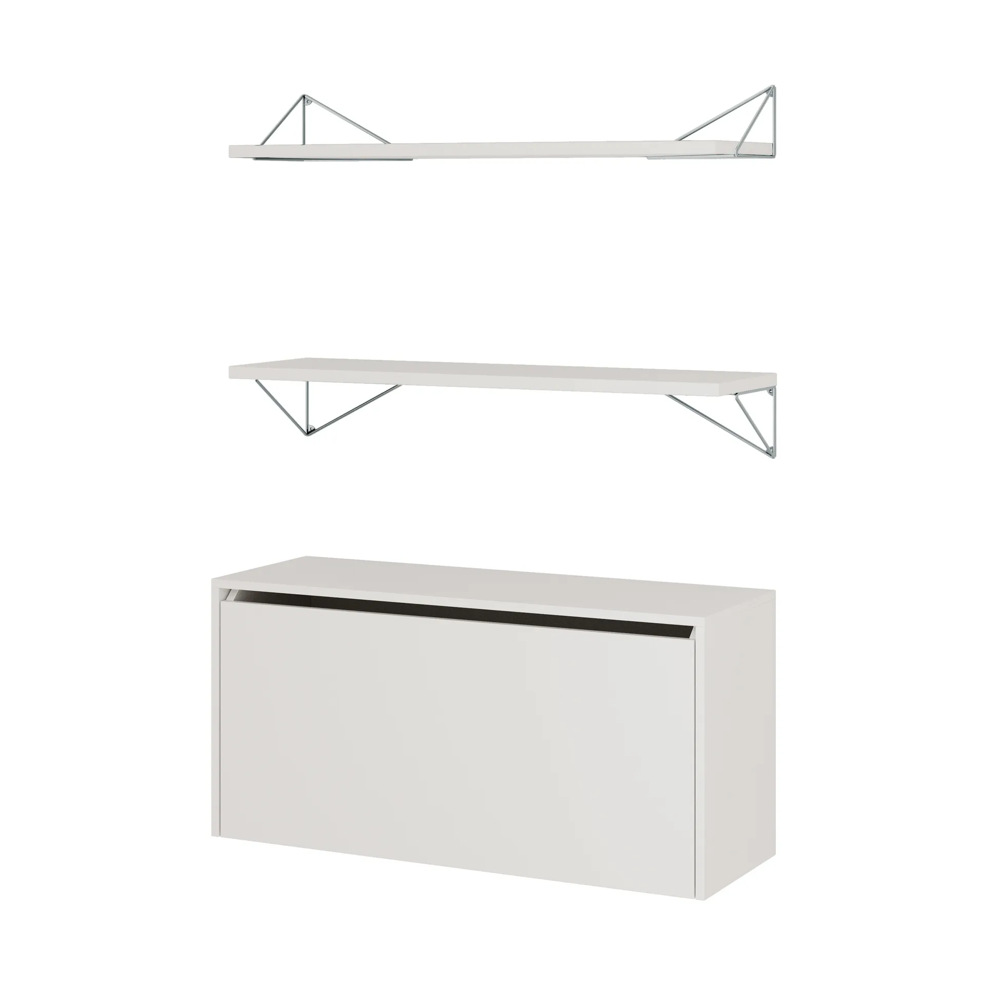 Sistema di scaffalature Pythagoras Bundle F bianco-cromo,  Maze