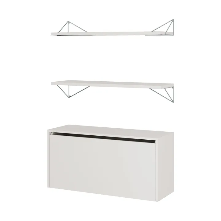 Sistema di scaffalature Pythagoras Bundle F bianco-cromo - Maze