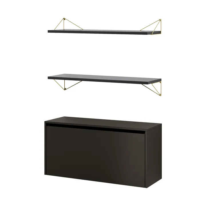 Sistema di scaffalature Pythagoras Bundle F nero-ottone - Maze