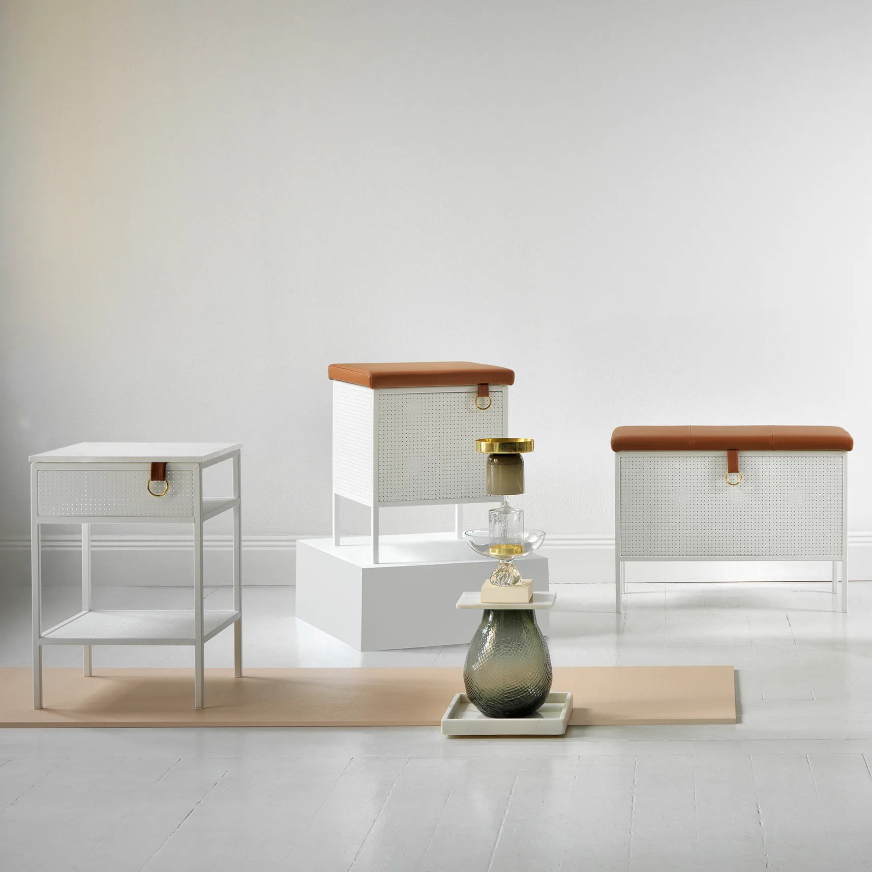 Tavolino Tracy, lato destro, bianco Maze