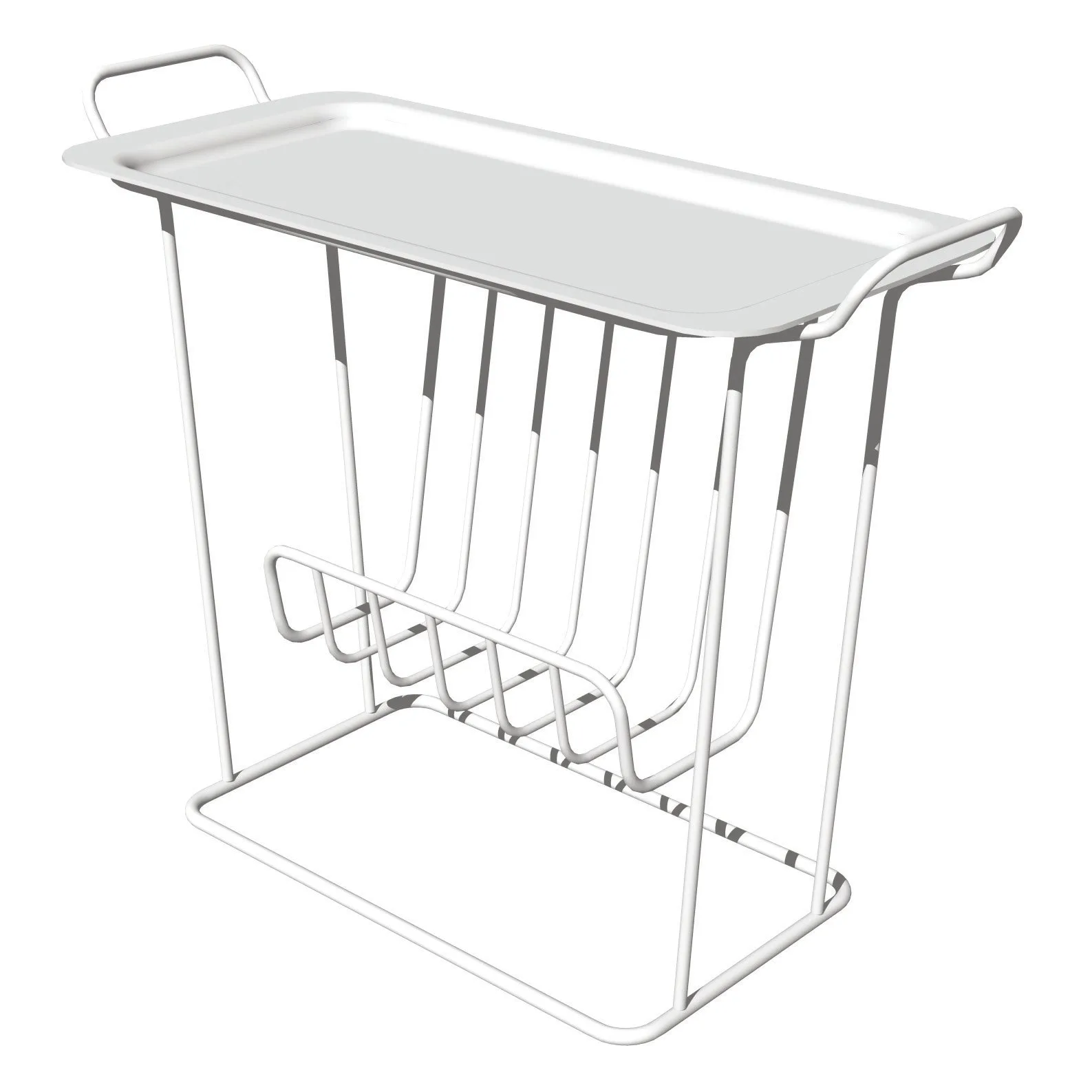 Tavolino vassoio Minnie Mae Paper, bianco Maze