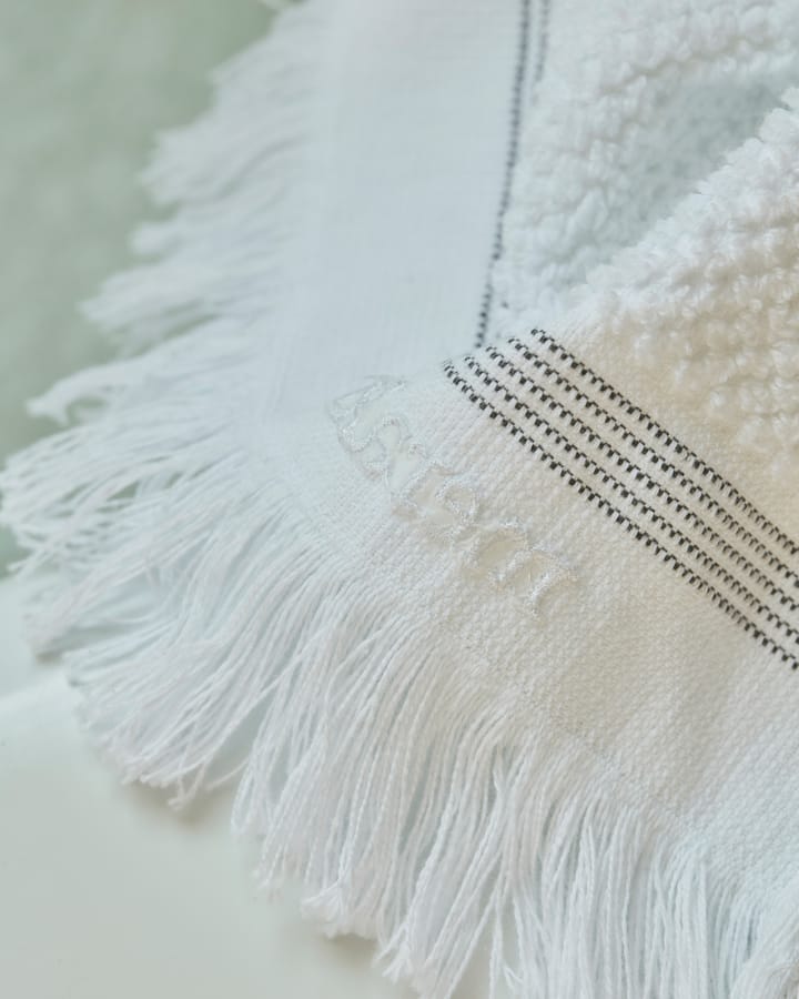 Asciugamano Meraki bianco con striature grigie, 100x180 cm Meraki