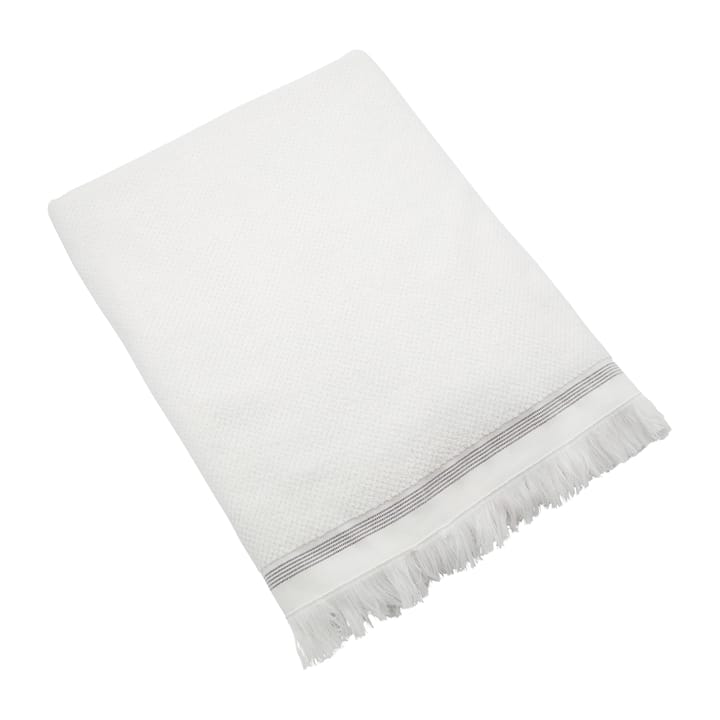 Asciugamano Meraki bianco con striature grigie, 100x180 cm Meraki