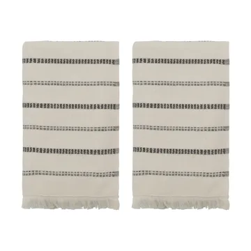 Asciugamano True 2 pezzi - Off-White-nero, 50x100 cm - Meraki