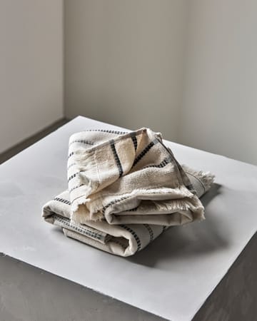 Asciugamano True 2 pezzi - Off-White-nero, 50x100 cm - Meraki