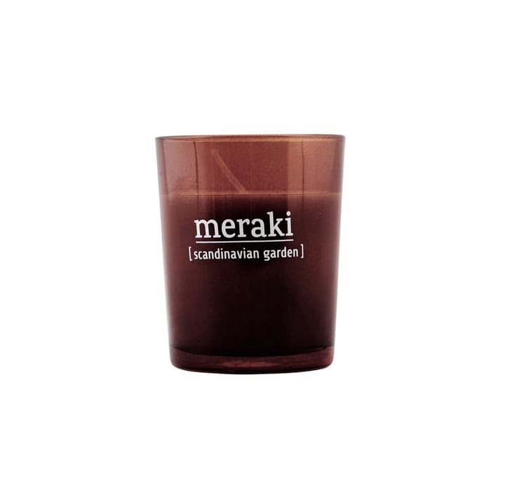 Candela profumata vetro marrone Meraki 12 ore  - scandinavian garden - Meraki