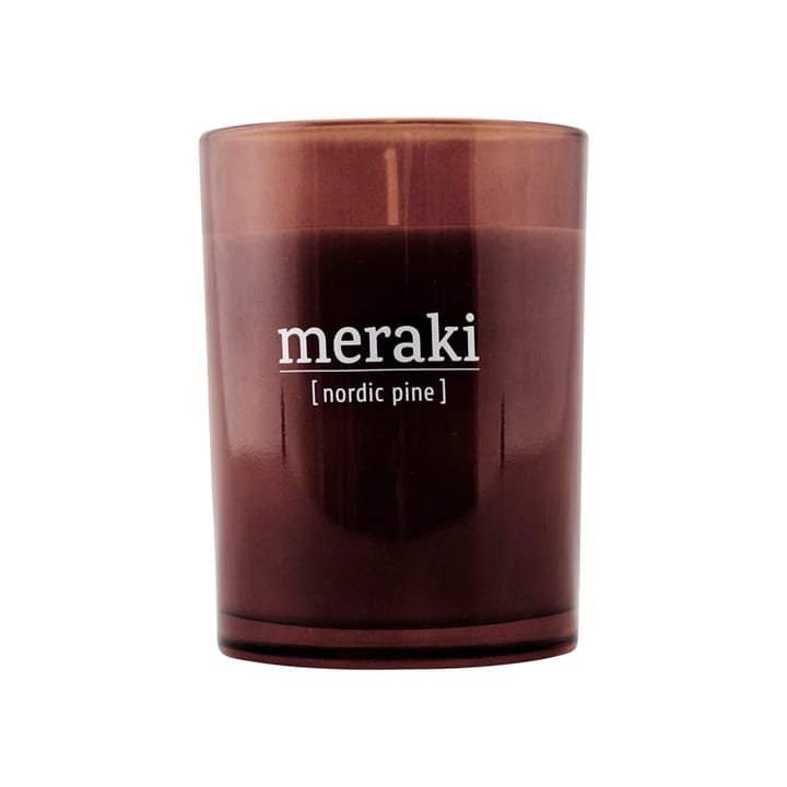 Candela profumata vetro marrone Meraki 35 ore  - nordic pine - Meraki