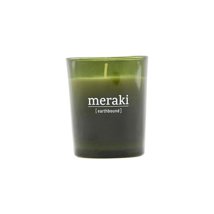 Candela profumata vetro verde Meraki 12 ore  - earthbound - Meraki