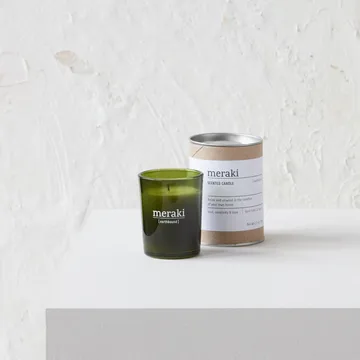 Candela profumata vetro verde Meraki 12 ore  - earthbound - Meraki