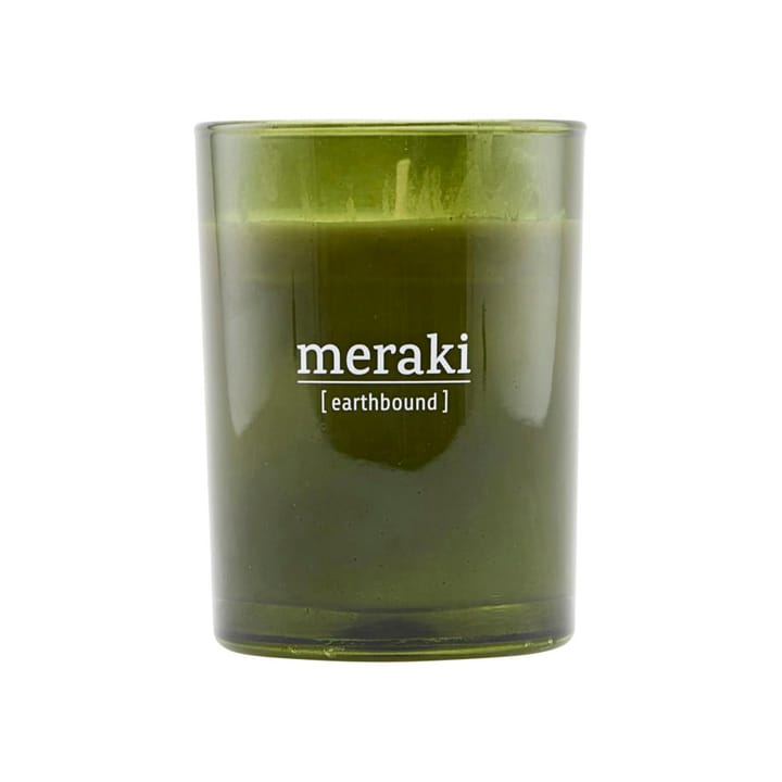 Candela profumata vetro verde Meraki 35 ore , earthbound Meraki