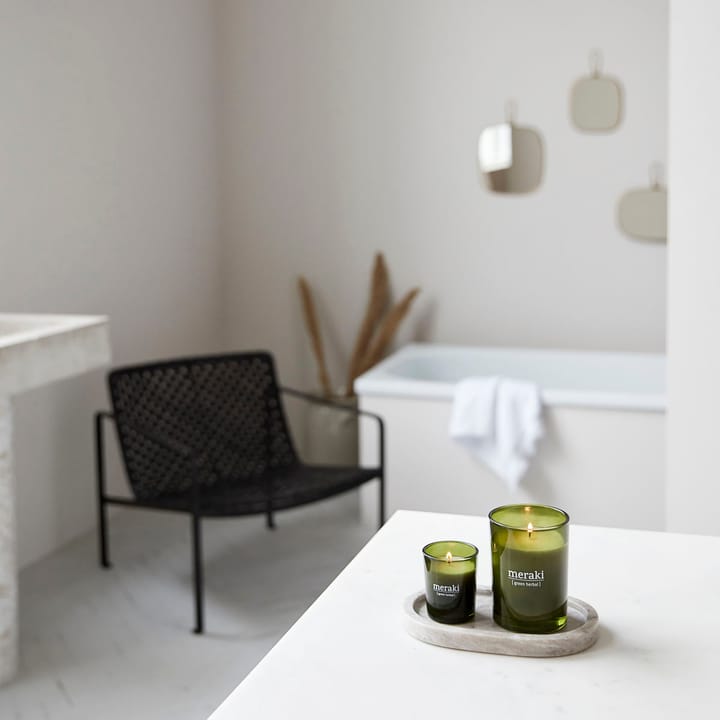 Candela profumata vetro verde Meraki 35 ore , green herbal Meraki