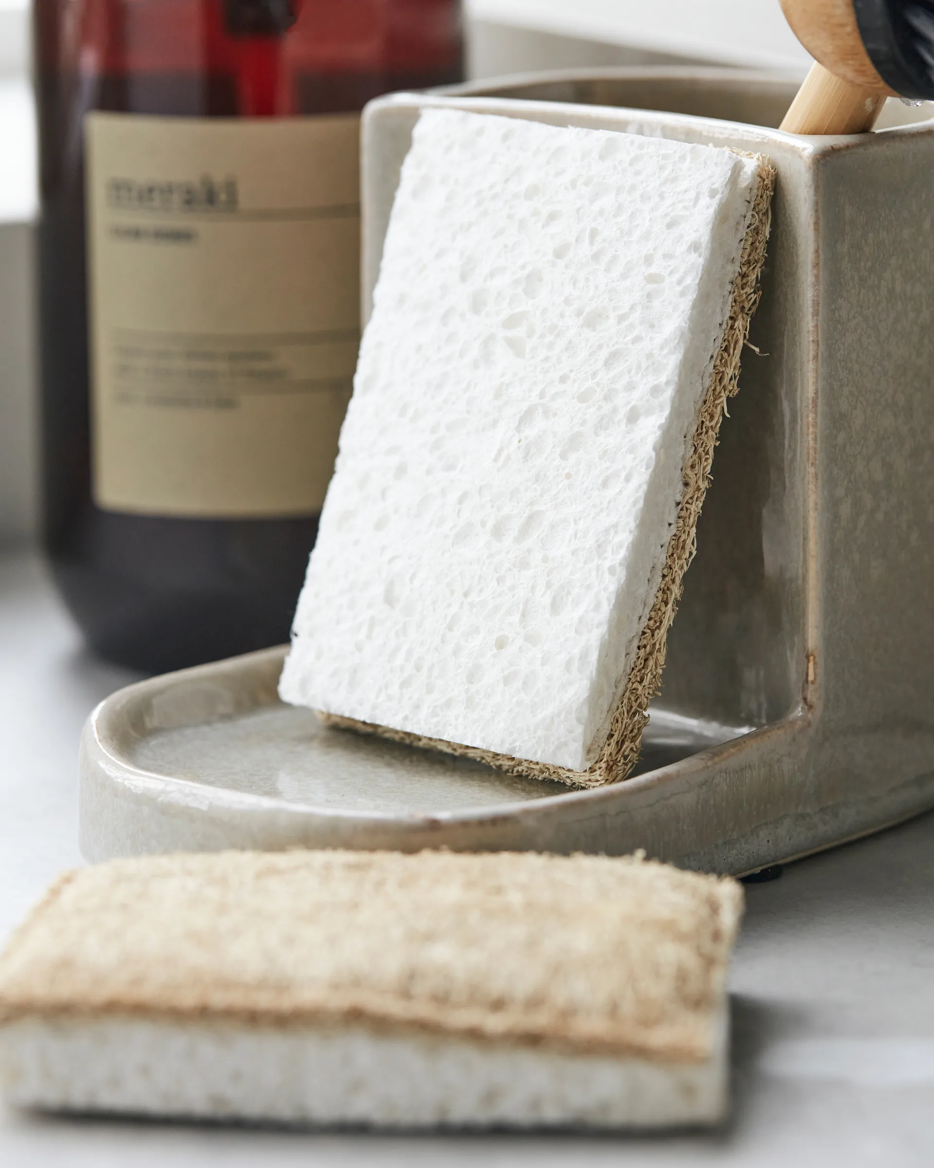 Confezione da 2 spugne per pulizia Reseda, Naturale Meraki