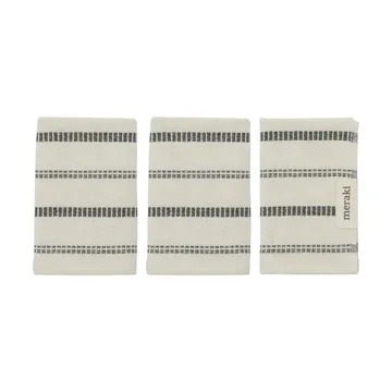 Salvietta per il viso True 3 pezzi - Off-White-nero - Meraki