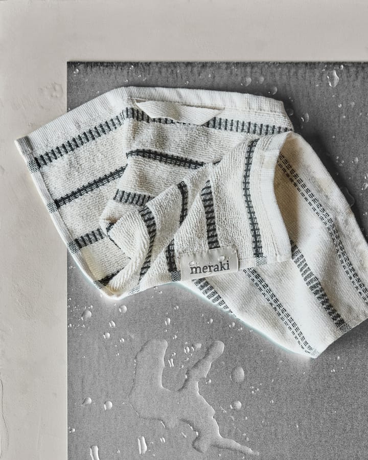 Salvietta per il viso True 3 pezzi, Off-White-nero Meraki