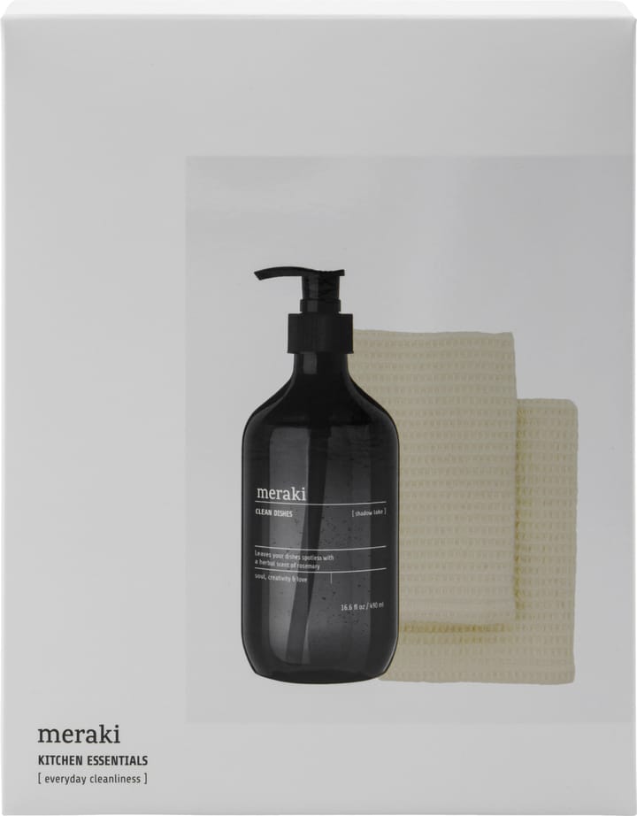 Set regalo Meraki detergente per piatti e spugna per piatti, 3 pezzi, Lago Shadow Meraki