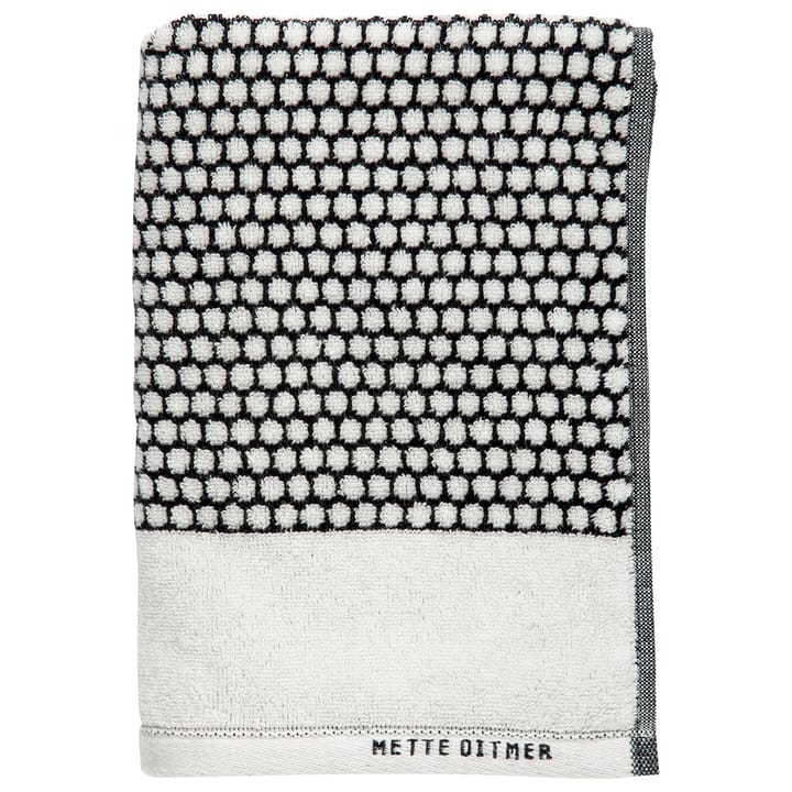 Asciugamani Grid 50x100 cm - nero-bianco sporco - Mette Ditmer