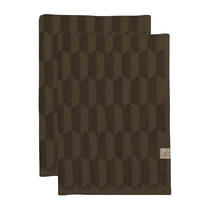 Asciugamani per ospiti Geo confezione da 2 - Chocolate - Mette Ditmer