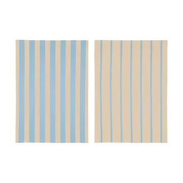Asciugamano da cucina Stripes 50x70 cm confezione da 2 - Blue-Beige (blu-beige), 50x70 cm - Mette Ditmer