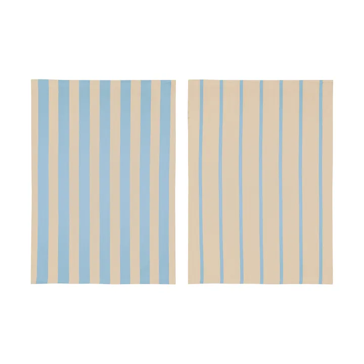 Asciugamano da cucina Stripes 50x70 cm confezione da 2 - Blue-Beige (blu-beige), 50x70 cm - Mette Ditmer
