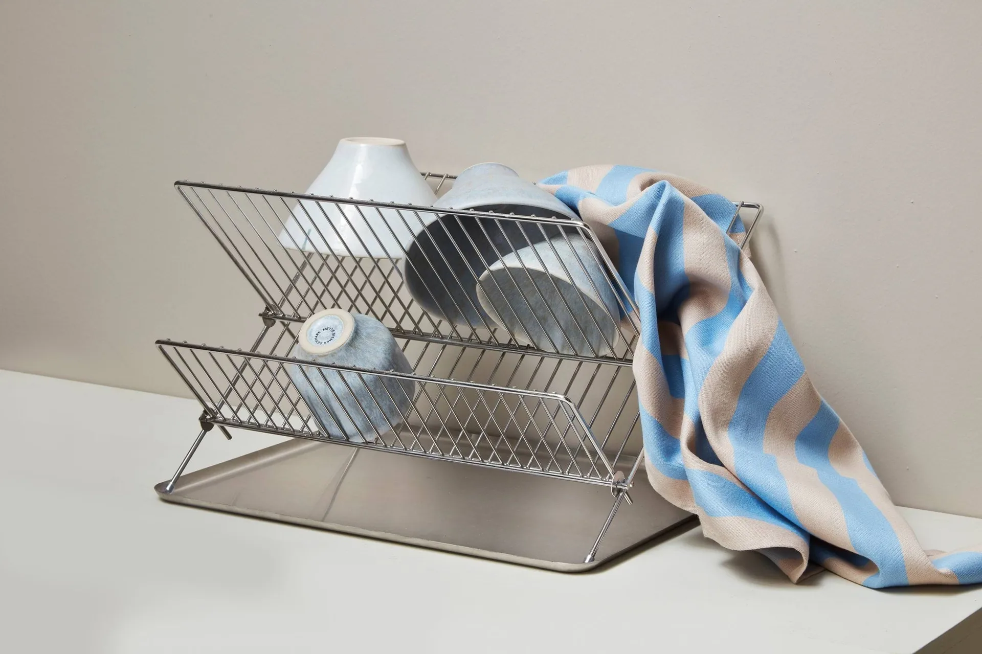 Asciugamano da cucina Stripes 50x70 cm confezione da 2, Blue-Beige (blu-beige), 50x70 cm Mette Ditmer