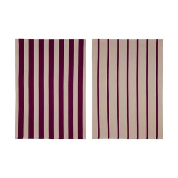 Asciugamano da cucina Stripes 50x70 cm confezione da 2 - Red-Beige (rosso-beige), 50x70 cm - Mette Ditmer